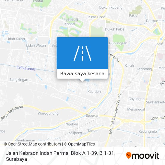 Peta Jalan Kebraon Indah Permai Blok A 1-39, B 1-31