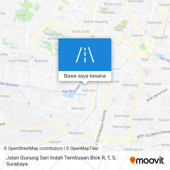 Peta Jalan Gunung Sari Indah Tembusan Blok R, T, S