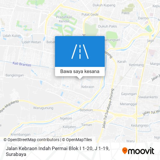 Peta Jalan Kebraon Indah Permai Blok I 1-20, J 1-19