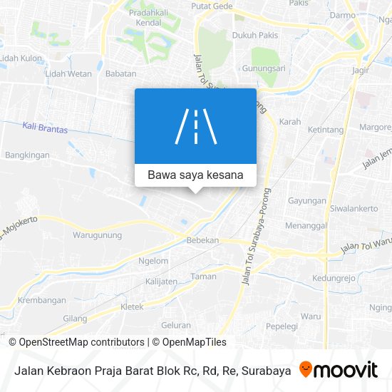 Peta Jalan Kebraon Praja Barat Blok Rc, Rd, Re