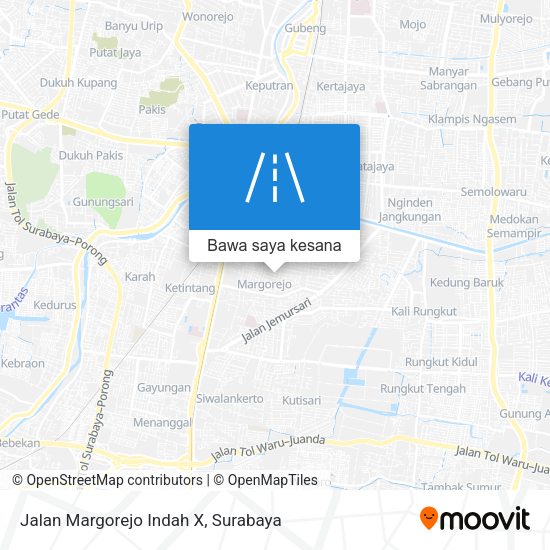 Peta Jalan Margorejo Indah X