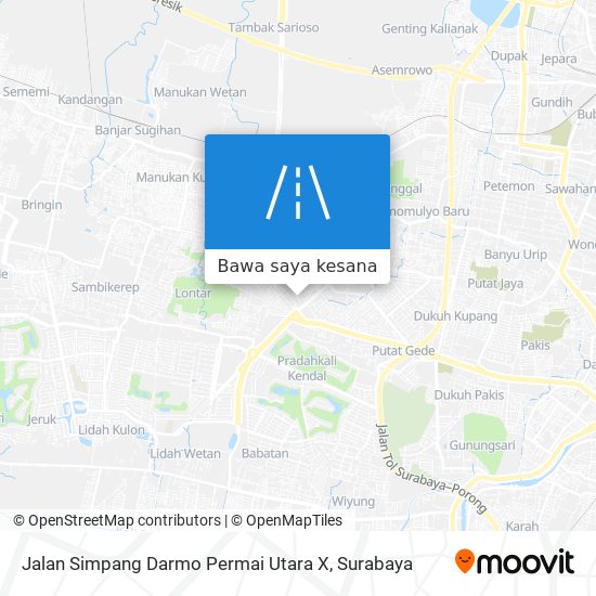 Peta Jalan Simpang Darmo Permai Utara X