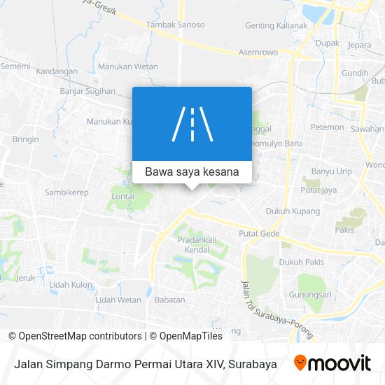 Peta Jalan Simpang Darmo Permai Utara XIV