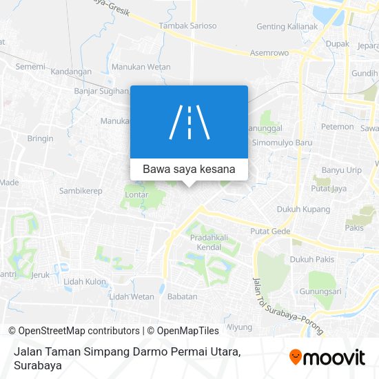 Peta Jalan Taman Simpang Darmo Permai Utara