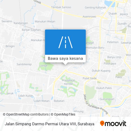 Peta Jalan Simpang Darmo Permai Utara VIII