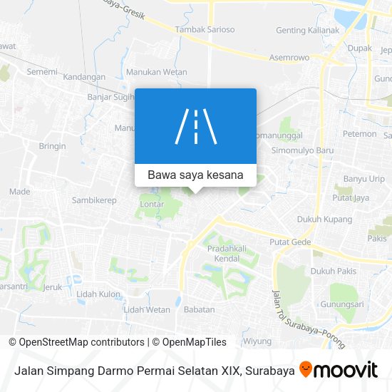 Peta Jalan Simpang Darmo Permai Selatan XIX