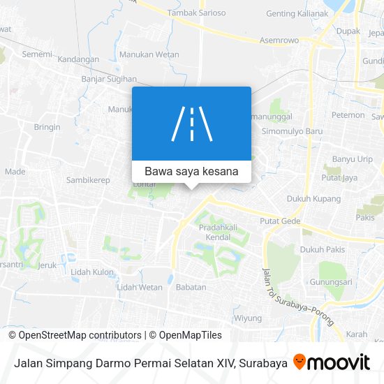 Peta Jalan Simpang Darmo Permai Selatan XIV