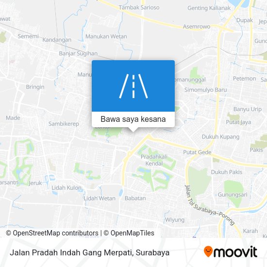 Peta Jalan Pradah Indah Gang Merpati