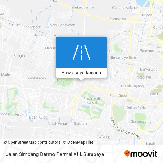 Peta Jalan Simpang Darmo Permai XIII