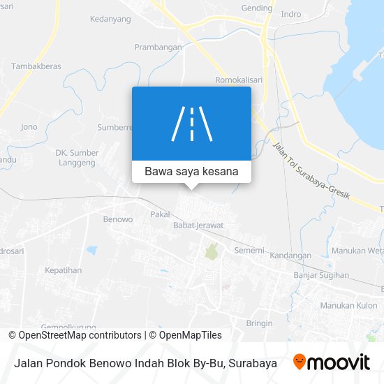Peta Jalan Pondok Benowo Indah Blok By-Bu