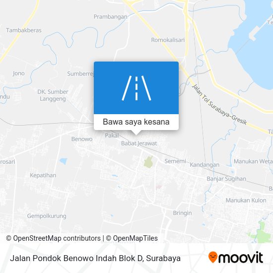 Peta Jalan Pondok Benowo Indah Blok D
