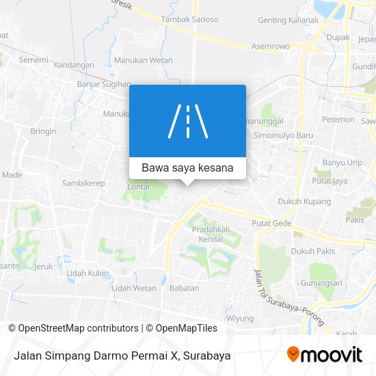 Peta Jalan Simpang Darmo Permai X