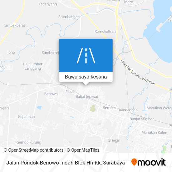 Peta Jalan Pondok Benowo Indah Blok Hh-Kk