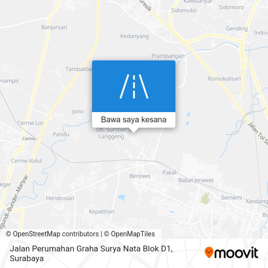 Peta Jalan Perumahan Graha Surya Nata Blok D1
