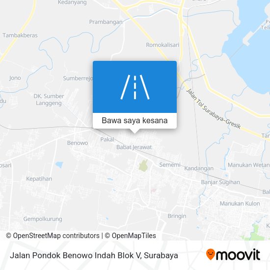 Peta Jalan Pondok Benowo Indah Blok V