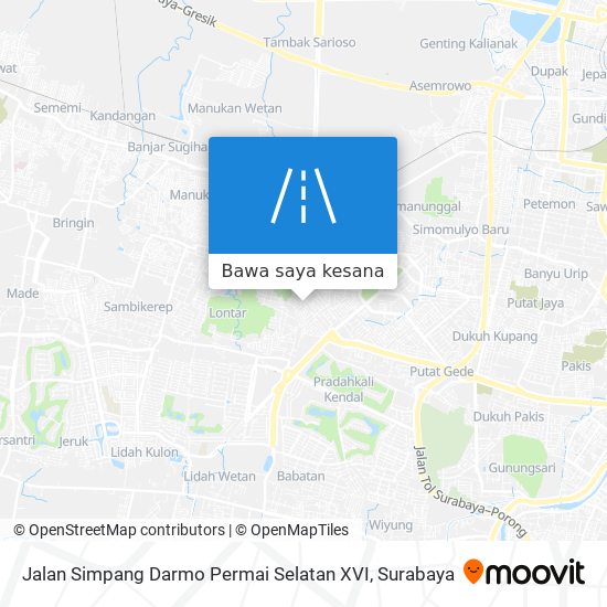 Peta Jalan Simpang Darmo Permai Selatan XVI