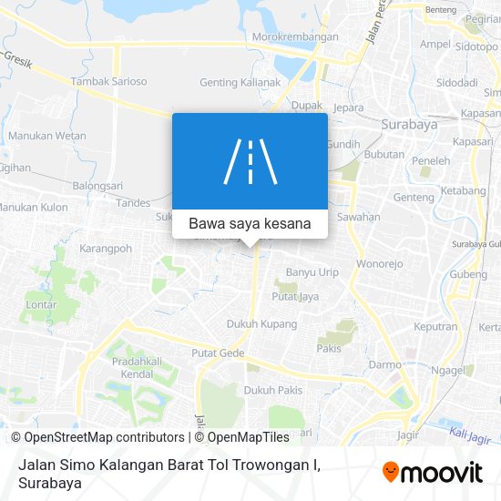 Peta Jalan Simo Kalangan Barat Tol Trowongan I