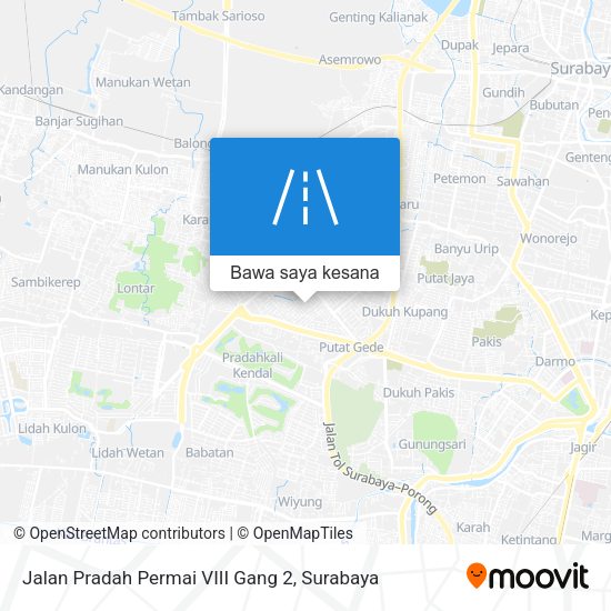 Peta Jalan Pradah Permai VIII Gang 2