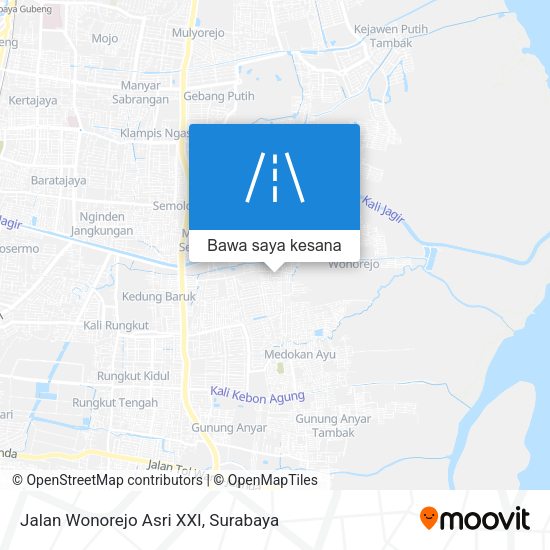 Peta Jalan Wonorejo Asri XXI