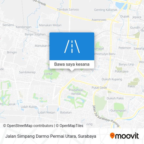 Peta Jalan Simpang Darmo Permai Utara