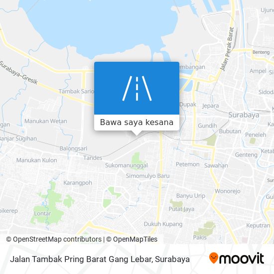 Peta Jalan Tambak Pring Barat Gang Lebar