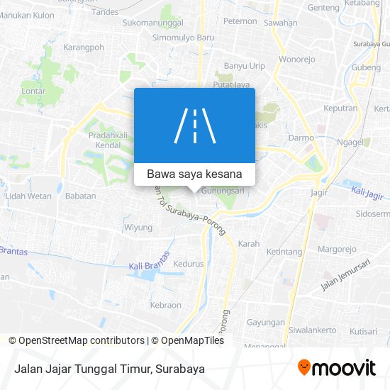 Peta Jalan Jajar Tunggal Timur