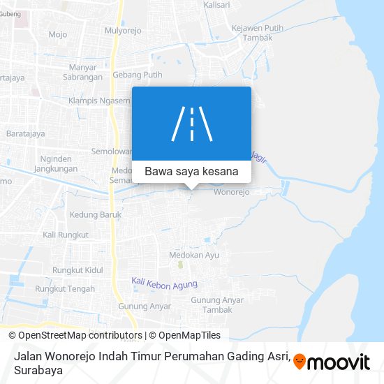 Peta Jalan Wonorejo Indah Timur Perumahan Gading Asri