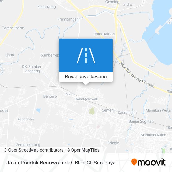Peta Jalan Pondok Benowo Indah Blok Gl