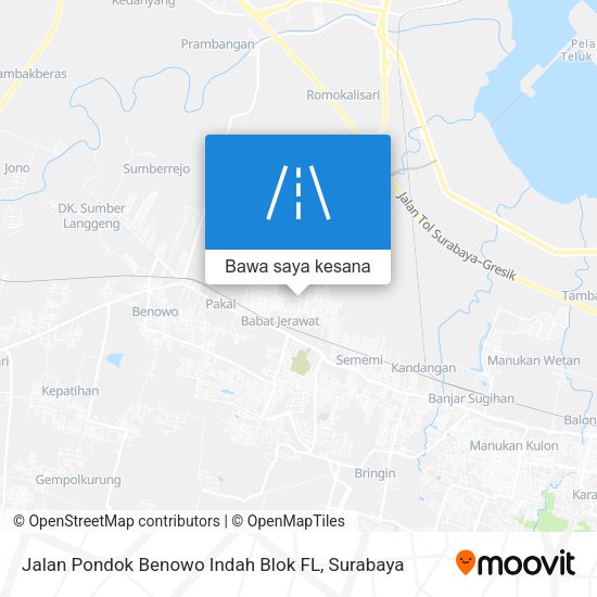 Peta Jalan Pondok Benowo Indah Blok FL