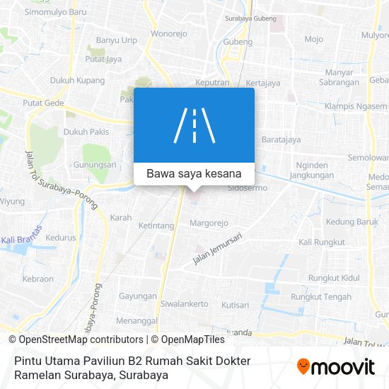 Peta Pintu Utama Paviliun B2 Rumah Sakit Dokter Ramelan Surabaya