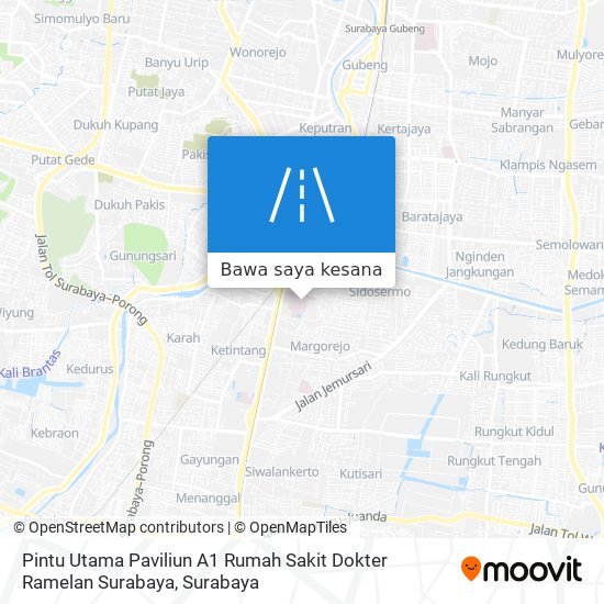 Peta Pintu Utama Paviliun A1 Rumah Sakit Dokter Ramelan Surabaya