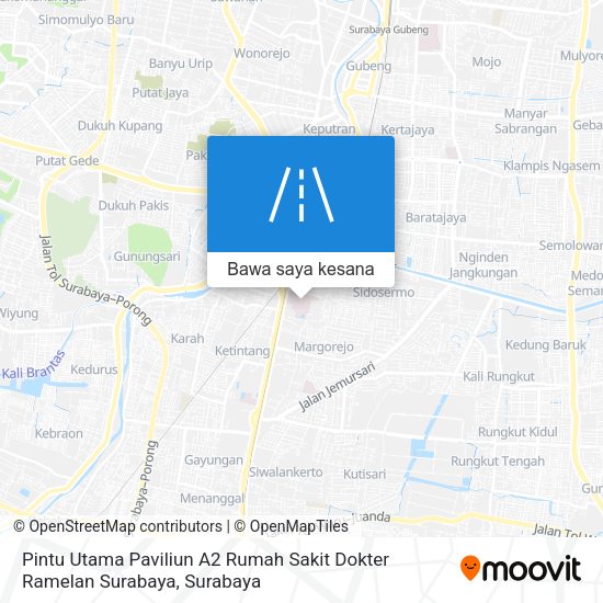 Peta Pintu Utama Paviliun A2 Rumah Sakit Dokter Ramelan Surabaya