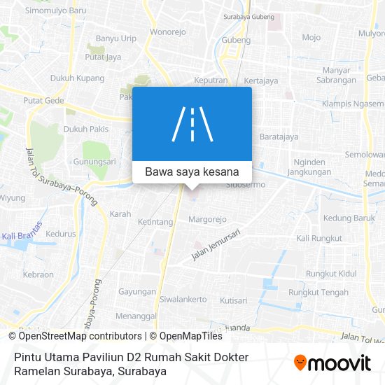 Peta Pintu Utama Paviliun D2 Rumah Sakit Dokter Ramelan Surabaya