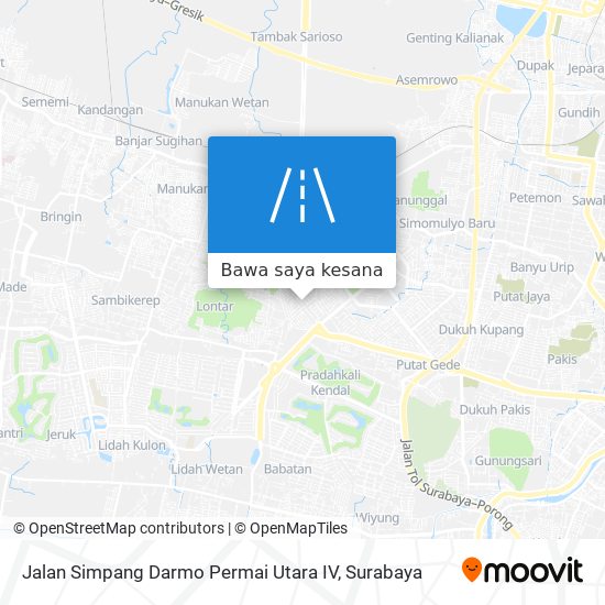 Peta Jalan Simpang Darmo Permai Utara IV