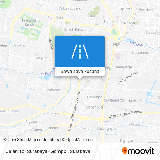 Peta Jalan Tol Surabaya–Gempol