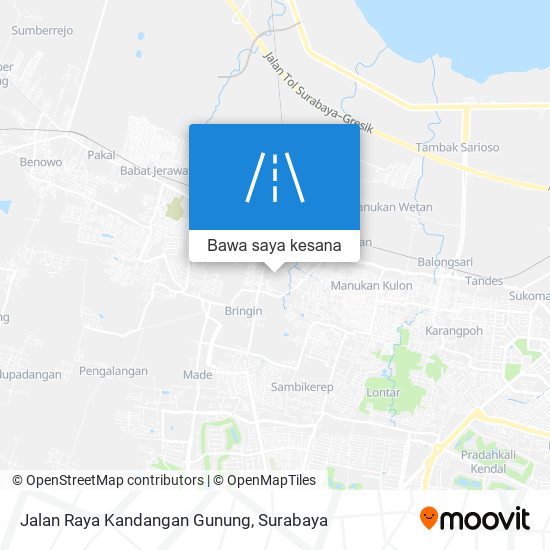 Peta Jalan Raya Kandangan Gunung