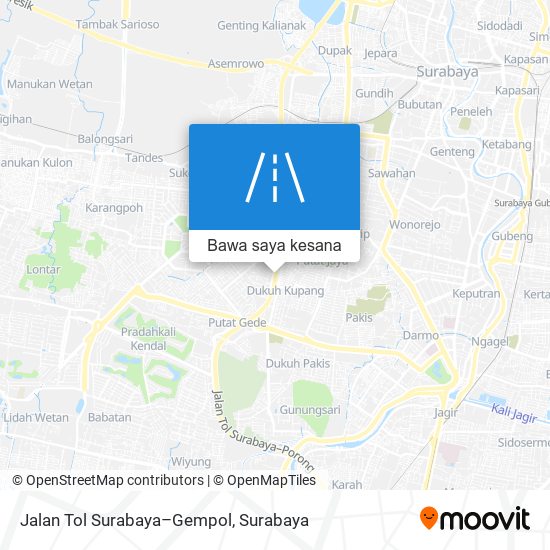 Peta Jalan Tol Surabaya–Gempol