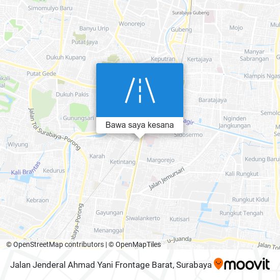 Peta Jalan Jenderal Ahmad Yani Frontage Barat