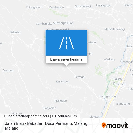 Peta Jalan Blau - Babadan, Desa Permanu, Malang