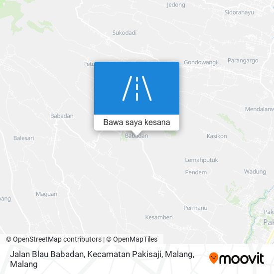 Peta Jalan Blau Babadan, Kecamatan Pakisaji, Malang