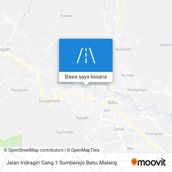 Peta Jalan Indragiri Gang 1 Sumberejo Batu