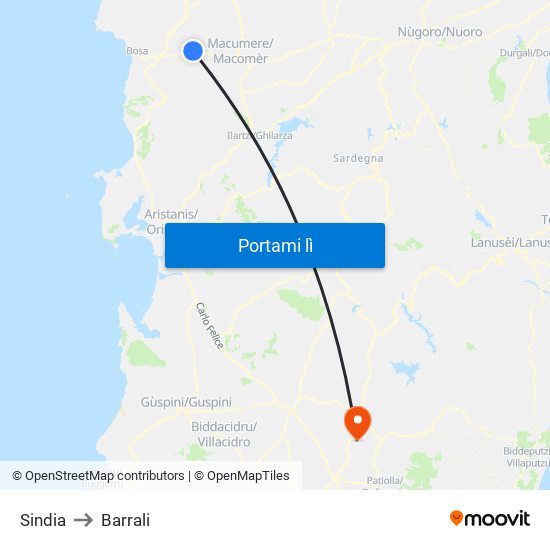 Sindia to Barrali map