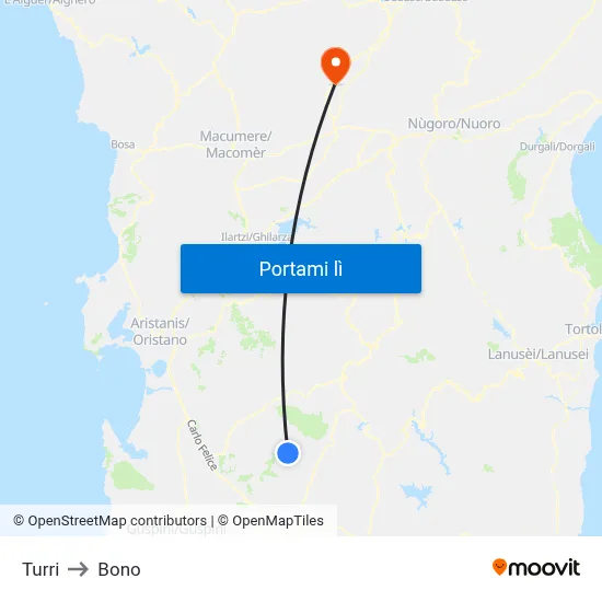 Turri to Bono map