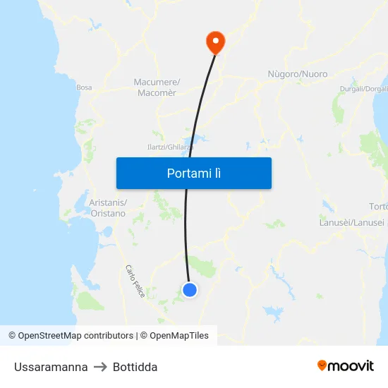 Ussaramanna to Bottidda map