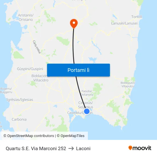 Quartu S.E. Via Marconi 252 to Laconi map