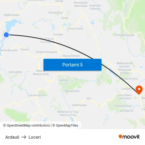Ardauli to Loceri map