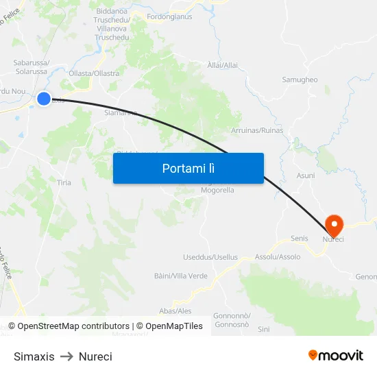 Simaxis to Nureci map