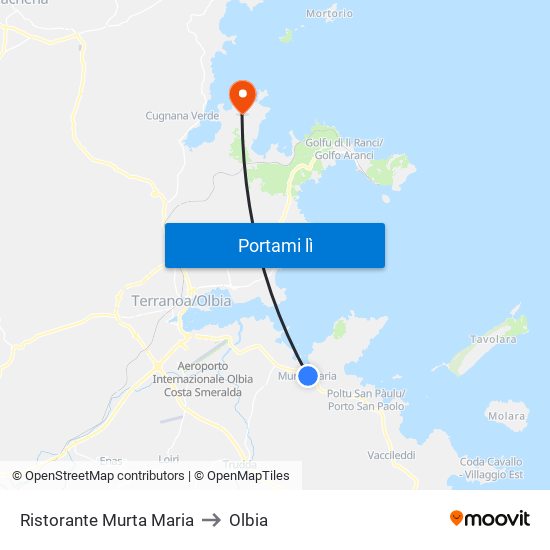 Ristorante Murta Maria to Olbia map