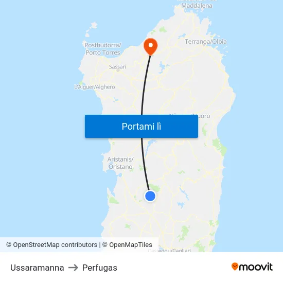 Ussaramanna to Perfugas map