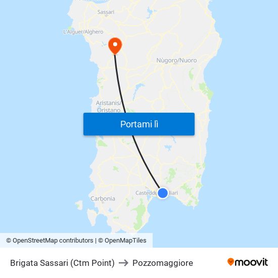 Brigata Sassari (Ctm Point) to Pozzomaggiore map